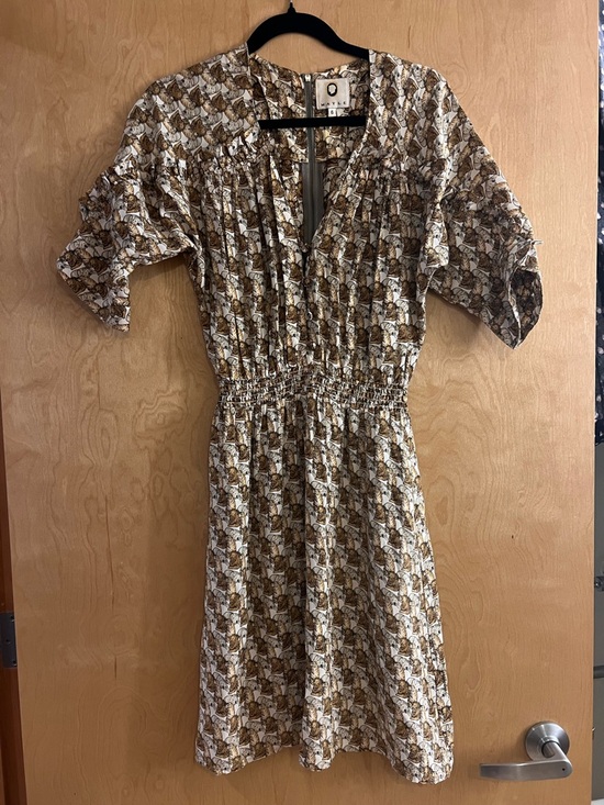 Mayle Dresses & Skirts - Mayle Lion, Tiger Bear Print Cream and Brown Mini Dress Sz 6 limited edition